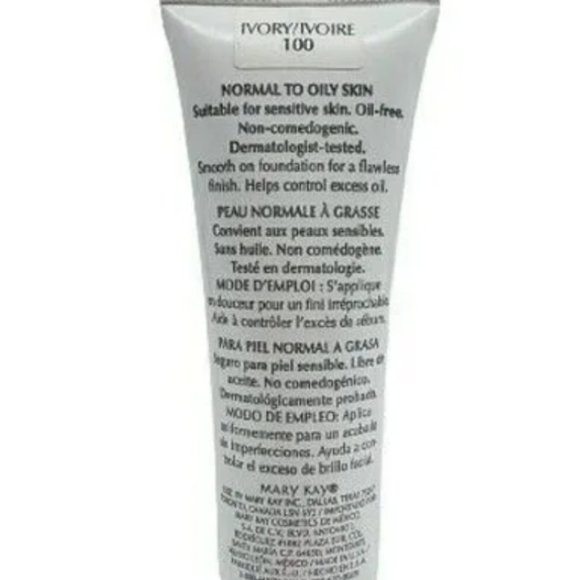 Mary Kay Medium Coverage Ivory 100 Liquid Foundation 1 OZ Gray CAP - Picture 3 of 5